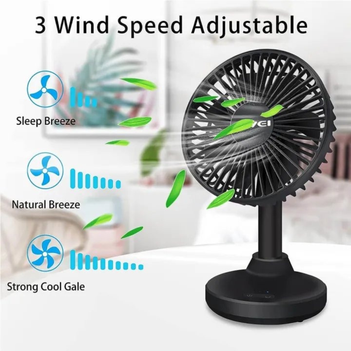 Awei F29 Compact Strong Wind Rechargeable Desktop Fan