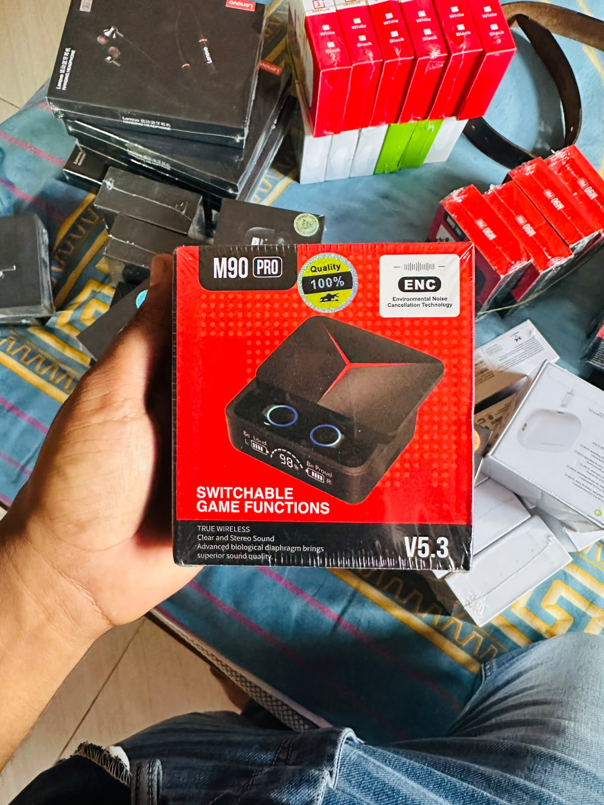 M90 Pro Bluetooth headphones 3TWS EarBuds